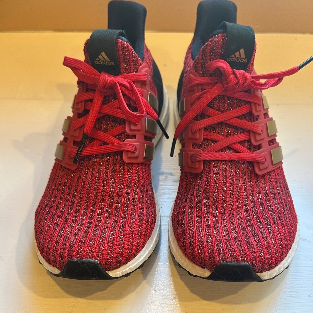 Adidas Red and Black Knit Running Shoes LNC